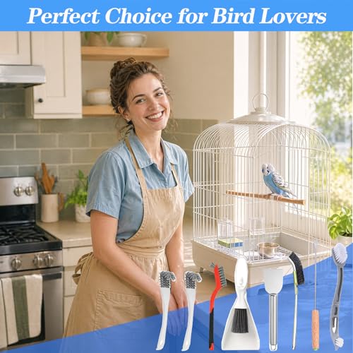 Bird Cage Cleaning Brush Tool Set, Bird Cage Cleaner, Suitable for Bird Cages, Rabbit Cages, Hamster Cages, Parrot Cages, and Other Small Pet Cage Accessories