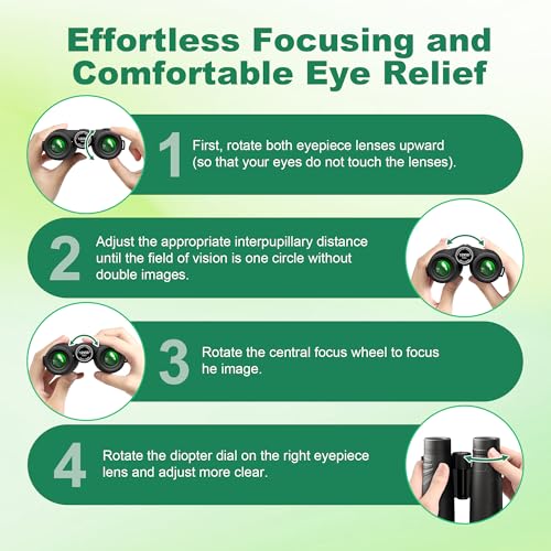 Leacco 12x50 High Powered Binoculars for Adults | Binoculars with Clear Low Light Vision for Bird Watching Hunting Camping Travel Cruise Hiking Sports Stargazing