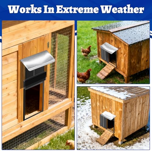 Chicken Coop Awning with Aluminium Foil, Weatherproof Cover for Protecting Automatic Chicken Coop Door, Outdoor Awning for Chicken Coops Window/Door/Vent, Chicken Coops Door Cover