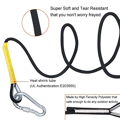 X XBEN Outdoor Climbing Rope 10M(32ft) 20M(64ft) 30M(96ft) 50M(160ft) 70M(230ft) 152M(500FT) 352M(1000FT) Static Rock Climbing Rope for Escape Rope Ice Climbing Equipment Fire Rescue Parachute - color: Black, size: 1/3 Inch x 230 Feet