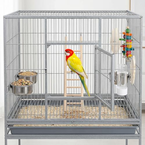 2 Pack Bird Ladder Wooden Bird Cage Ladder Birds Cage Accessories for Parakeets, Parrots, Cockatoo & Lovebirds (7 Step & 8 Step)