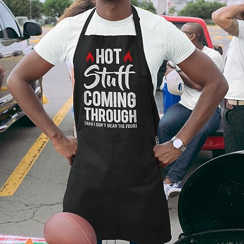 SANDJEST Funny Mens Aprons with Pockets for BBQ Grilling Cooking Grandpa Husband Apron for Birthday Christmas Father's Day - color: Funny 3