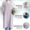Cotton Aprons for Women and Men | Cross-Back Apron with Pockets - color: Green