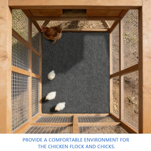 Chicken Coop Mat，Under Chicken House Mat——Absorbent Mat，Backing Prevents Liquid and Chicken Manure Penetration,Soft Material, Non-Slip Backing，Washable,Keeps Chicken House Floors Clean (36" x 36") - size: 36.0"L x 36.0"W x 0.2"H