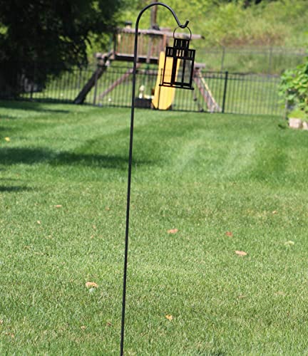 Ashman Black Shepherd Hook 92 Inch (Pack of 3), 1/2-Inch Thick, Solid Metal Single Piece Hook, Super Strong, Rust Resistant, Hanging Plant Baskets, Heavy Bird Feeders & More. - size: 3 Pack