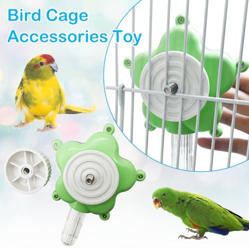 BNOSDM Bird Foraging Toys Cockatiel Foraging Wheel Parrot Cage Spinning Toys Parakeet Enrichment Puzzle Feeder Toy for Budgies Lovebirds Canaries (Pink) - color: Pink