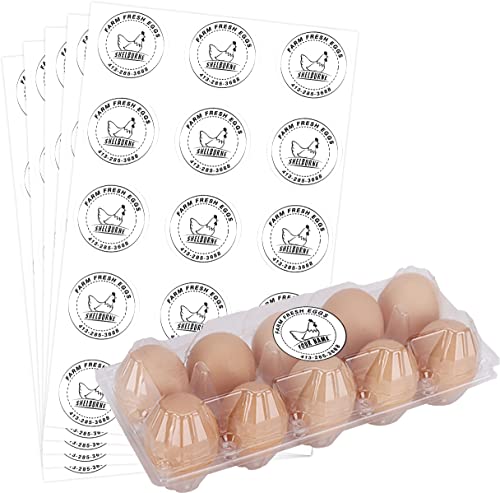 100 Custom Egg Carton Stickers, 2 Inch Personalized Farm Fresh Egg Carton Labels for Chicken Eggs, Farm Fresh Eggs Stickers with Name & Phone, Egg Carton Return Reminder - color: Egg Carton Labels