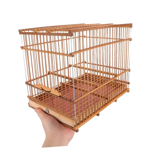 Hemoton Portable Lightweight Bamboo Bird Cage for Small Parrots Eco-Friendly Handwoven Bird Carrier with Unique Design for Travel and Outdoor Use