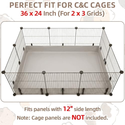 Guinea Pig Cage Liner, 36"x24" Waterproof Bottom Tarp | Fits Midwest & DIY Enclosures, Washable 600D Oxford Fabric, 4" Raised Sides, Base for Rabbits, Small Animals - size: C&C 2x3(24x36 inches)