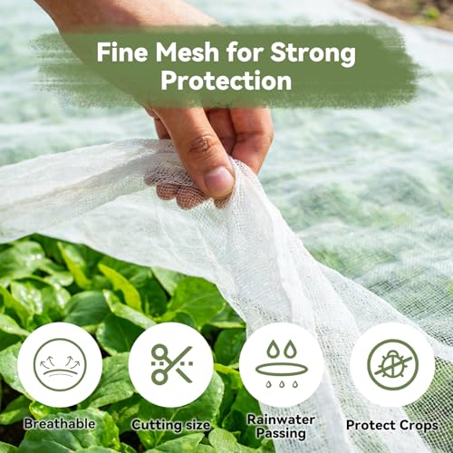 Garden Mesh Netting, 10 * 30 FT Ultra Fine Plant Netting Covers Pest Barrier Row Cover Net for Raised Beds Tree Protect Greenhouse Fruit Vegetable Flowers from Birds Bugs - size: 10 * 30 FT