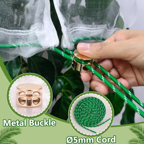 Bird Netting for Fruit Trees with Zipper, 2 Pack 3.3x4.6 ft Garden Netting Cover for Blueberry Bushes/Tomatoes, Include Owl Deterrent Reflective Tapes & Storage Straps - size: 3.3×4.6 ft