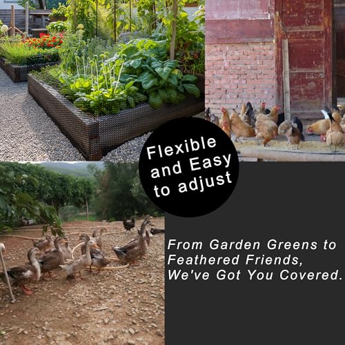 15.7IN x 11FT Black Chicken Wire mesh,Comes with 20 Twist Ties and Gloves,Plastic Chicken Wire Fencing,Poultry Netting,Poultry Fence,Chicken Wire for Crafts,Plastic Garden Fencing,Floral Chicken Wire - size: 15.7IN*11FT