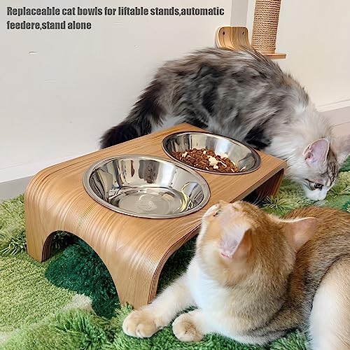 4 Pcs Stainless Steel Cat Bowls, 5.5 Inch Whisker Friendly Shallow Cat Food Bowls, Small Metal Pet Dish for Kittens and Indoor Cats, Basic Replacement Plates for Elevated Feeder Stands,Dishwasher Safe