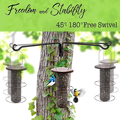 AJART Swivel Hanging Plant Bracket: Outdoor Bird Feeder Hangers for Wall Mount 16 Inch - 2 Pieces Hummingbird Feeder Hook for Flower Basket - color: C-2PCS, size: 16 Inch