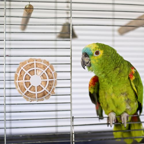 Abaodam Bird Nest Material with Basket Jute and Cotton Fiber Nesting Material for Parakeet Finch Canary Cockatiel 2-Pack Cage Bird for Birds