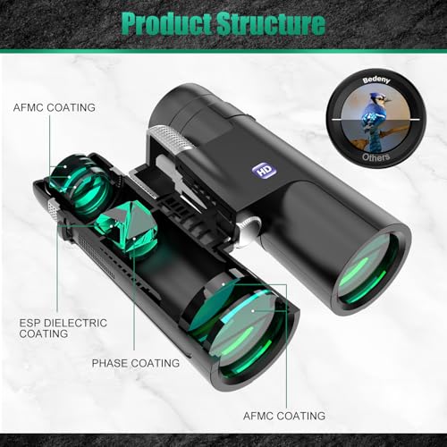 18X50 High Powered Binoculars for Adults with Upgraded Phone Adapter, Tripod and Tripod Adapter,Waterproof Compact Binoculars with Low Light Vision for Bird Watching,Travel,Sightseeing