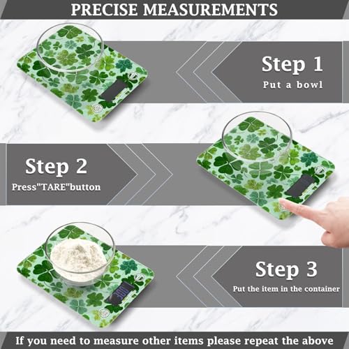 Food Scale Kitchen Scale Food Weight Scales Digital Weight Grams and Ounces Small Electronic Food Scale for Baking Cooking Green Nature St Patrick Clovers - color: Green Nature St Patrick Clovers