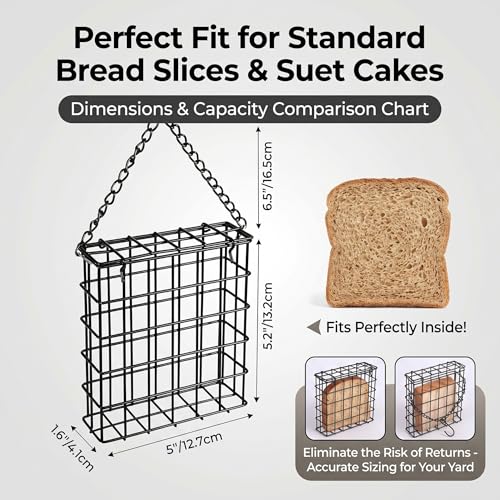 2Pcs Outdoor Suet Cage Bird Feeder, Suets Hanging Bird Feeder fo Attracting Birds, Single Suet Cake Capacity, Fruit Holder Style for Garden Yard Outside Hanging