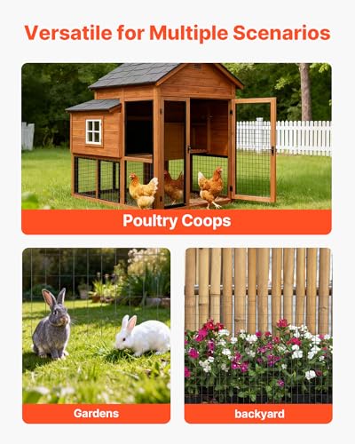 VEVOR Hardware Cloth 24 in x 25 ft, 2 x 3 in Mesh 16 Gauge Galvanized Wire Mesh Roll, Weather-Resistant Vinyl Coated Chicken Wire Fencing, Heavy Duty Welded Garden Plant Fencing for Rabbit Cage Snake - size: 24in*25ft 2in*3in