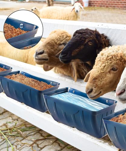 Chicken Feeders, 2 Pack, Duck Feeders and Waterers, Hanging Poultry Water Feeder, Livestock Fence Feeder, Feed Trough and Waterer Bucket with Clips, Blue - color: 2 Pack Blue