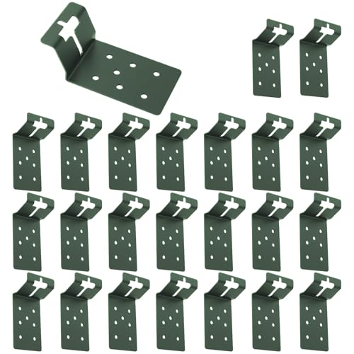 32 Pcs Green T-Post Bracket 3" | Post Mount Bracket for Signs, Fences, Mailboxes & Bird House Feeders - color: Green, size: 32 Pcs