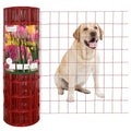 Red PVC Coated Welded Wire Fence 24" x 50' Roll, 2"x3" Mesh, 16 Gauge | Vinyl Coated Garden Fencing, Yard & Pet Barrier, Chicken Wire Fencing, Dog Enclosure Mesh, Vegetable Plant Protector - color: Red, size: 2''x3'' 16GA 24''x50'