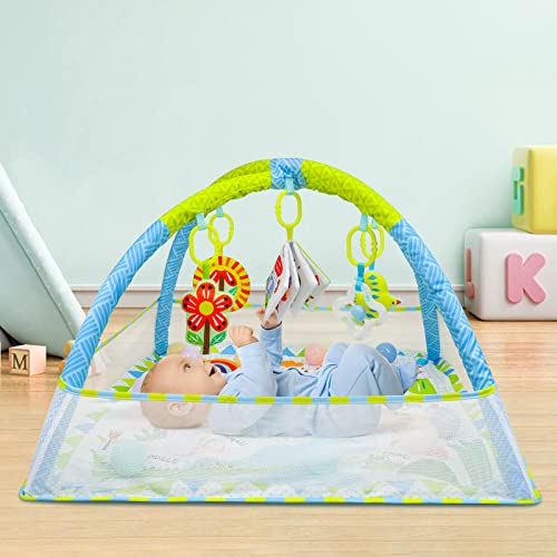 Dr.Rapeti Baby Play Mat, Baby Play Gym, Playmat & Floor Gyms, Baby Ball Pit | 32x32inches Activity Gym Mat, Play Mat with Play Arch, Thick Non Toxic Playmats, Sensory Exploration Motor Skill Development - size: 32*32inch