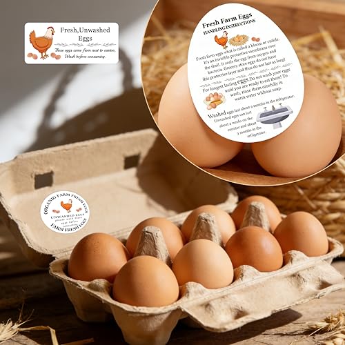 Fresh Farm Egg Packaging Set Unwashed Eggs Sticker Please Return Carton Label Double-Sided Handling Instruction Cards for Business Eggs Care (Egg) - style: Egg