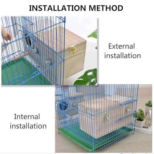 Parakeet Nesting Box, Bird Nest Breeding Box Cage Wood House for Finch Lovebirds Cockatiel Budgie Conure Parrot, 8'' X 5'' X 5'' - size: Small: 8" x 5" x 5"