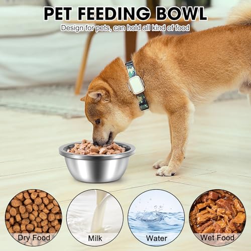 Crate Bowls for Large Dogs, ShineMe Heavy Duty Hanging Dog Bowls for Kennel Cage Crates, No Spill Stainless Steel Dog Crate Water Bowl or Large and Medium Dogs, 56oz, Set of 2 - color: Silver (56oz+56oz)
