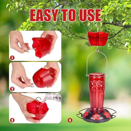 Ant Moat for Hummingbird Feeders 4 Pack,5 oz High Capacity，Suitable for Outdoor Patio Hanging Feeder, Garden Decoration, Sturdy and Leak-Proof(Bottle not Included