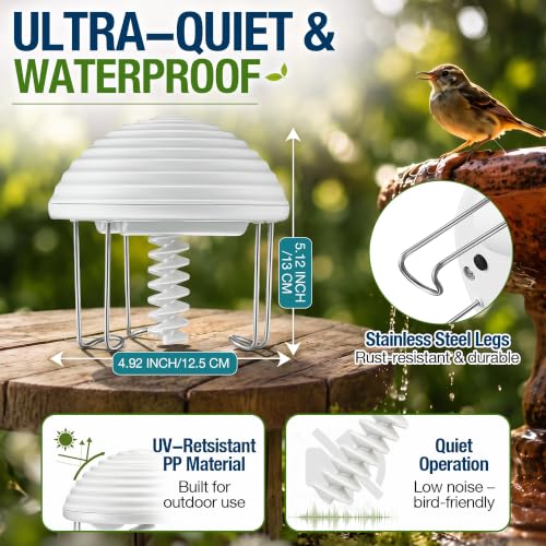 Bird Bath Water Circulator with 2 D-Cell Batteries, Quiet Waterproof Bird Bath Agitator, Birdbath Bubbler Keeps Water Moving & Attracts Birds for Outdoor Patio Garden(Spiral Paddle) - style: Spiral Paddle