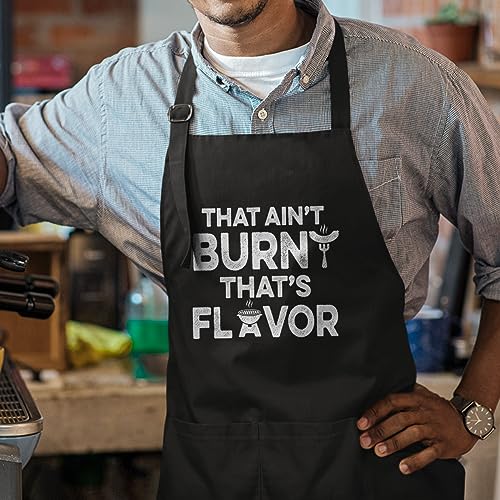 SANDJEST Funny Mens Aprons with Pockets for BBQ Grilling Cooking Grandpa Husband Apron for Birthday Christmas Father's Day - color: Cooking Lover
