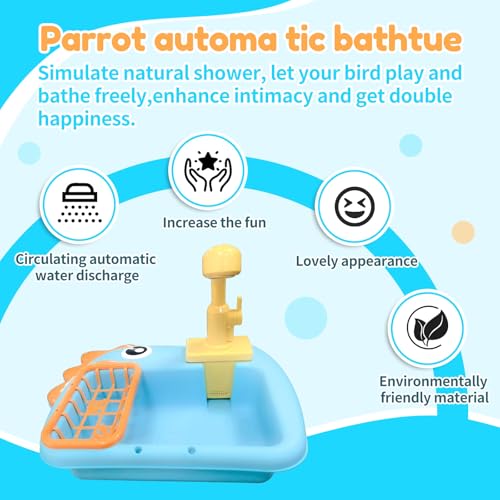 Automatic Bird Shower & Parrot Bath Fountain – Cage Mountable Parrot Shower Box for Cockatiels, Budgies, Conures & Lovebirds - color: Yellow