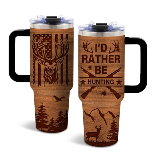 DUUV Hunting Tumbler 40oz, Insulated Hunting Gifts for Man Hunter | Deer Gift for Man Dad, Deer Cup, Hunting Deer Tumbler Leakproof, Fathers Day Ideal Gift, I'd Rather Be Hunting, 1 Pack - color: Hunting