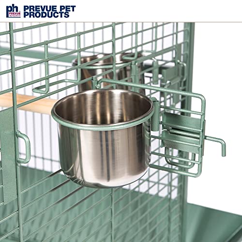 Prevue Hendryx Pet Products Wrought Iron Select Bird Cage 3152SAGE Sage Green, 24-Inch by 20-Inch by 60-Inch | Large Steel Cage with Rolling Stand, and Playtop, Durable Design, Ideal for Conures and Medium Birds - color: Sage Green, size: 24.0"L x 20.0"W