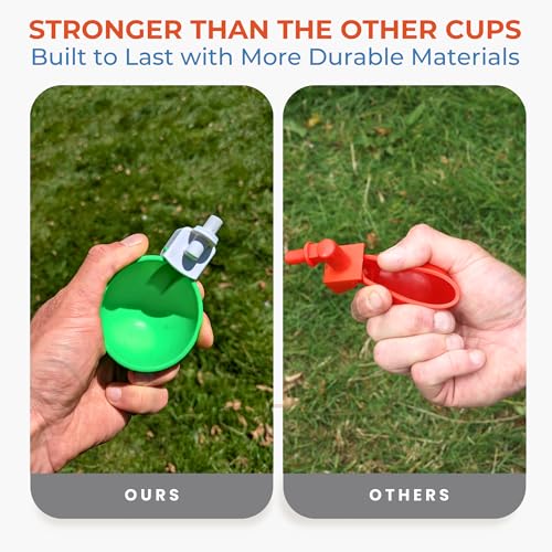 Lil'Clucker - Large Automatic Chicken Waterer Cups Suitable for Ducks, Geese, Turkeys, and Bunny Rabbit - Water Feeder Kit - Poultry Waterer (Green, 5 Pack) - color: Green, size: 5 Pack