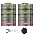 VIVOSUN 2-Pack 4-Layer Mesh Drying Rack Hanging Design with Green Zippers for Dehydrating, Indoor and Outdoor (Pruning Shears Included) - size: 4 Layer, style: 2 Pack