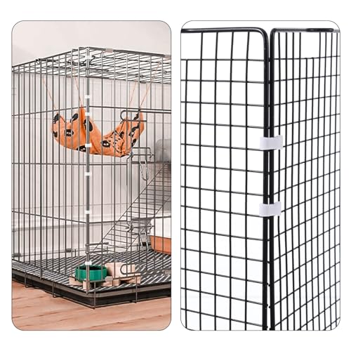 52 Pcs Wire Cage Clips Detachable Pet Cage Door Clip Cat Cages Door Latch Buckle Snap on Plastic Lock Snap Cat Fence White Rabbit Cages Connector Clamp for DIY Assembly Kitten Puppy Chicken Dog
