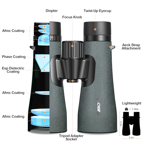 12x50 UHD Binoculars for Adults High Powered with Upgraded Phone Adapter - Large View, Lightweight, IPX7 Waterproof, BAK4 Prism - Binoculars for Hunting Bird Watching Cruise