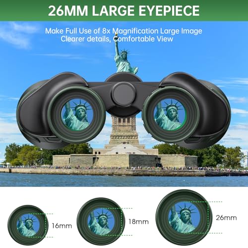 20x50 High Powered Binoculars for Adults, Waterproof Binoculars with Low Light Vision for Bird Watching Hunting Camping Travel Cruise Hiking Sports Stargazing, Gifts for Men Dad - color: Green