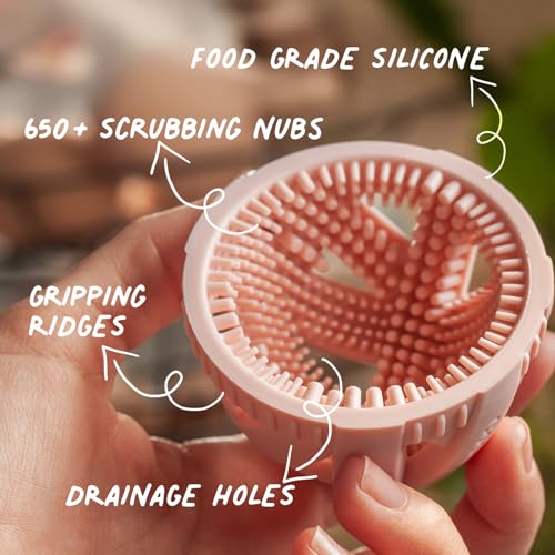 GoodEgg The Original Egg Brush, Silicone Egg Cleaning Brush for Farm Fresh Eggs, Chicken Coop Cleaning Tools, Egg Washer, Chicken Coop Accessories, Standard Sized Eggs, Pink, As Seen On Shark Tank | Patented Silicone Design for Any Size Eggs, Made in the
