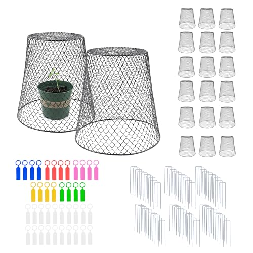 20 Pack 9.2x9.2 Inch Chicken Wire Cloche Plant Protectors from Animals | Plant Cages for Outdoor Plants Keep Rabbits Squirrels Birds Deer Out, Sturdy Garden Cloche for Vegetables Flowers Seedlings - size: 20PCS-9.2"x9.2"