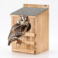 Owl Houses for Outdoors, Prebuilt Outdoor Nesting Box for Owls,Waterproof | Easy-clean access with asphalt roof, screws and wood shavings included, Ideal for Owls, Wildlife, Garden Decoration