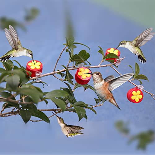 Mini Handheld Hummingbird Feeders with Clips, 8-Pack | Clip On, Small Plastic Hummingbird Feeders for Windows, Outdoors, Railing, Tree Branch & Flowerpot