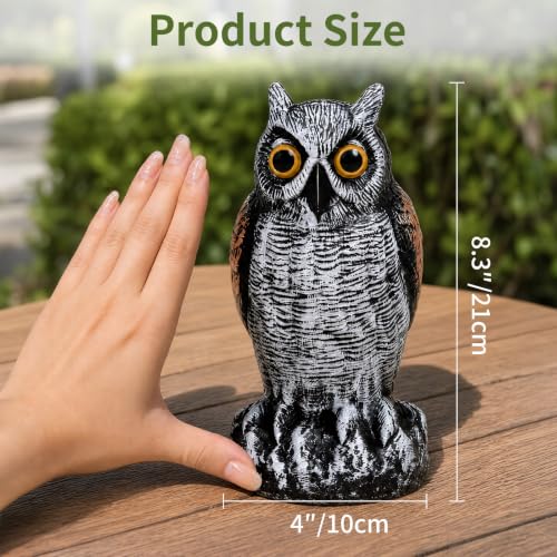 OFFO Fake Owl, Owl Statue for Garden and Yard Decoration, Weatherproof Plastic Outdoor Owl Decor for Porch Pool Patio Yard, 8-Inch Height, Short Ear Owl - color: Short Ear Owl Brown, size: 8 in