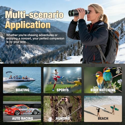 15x52 High Power Binoculars for Adults Hiking Safari Travel Sports | Bright BAK4 Prism,FMC Lens,Shockproof,Waterproof,Fogproof for Stargazing