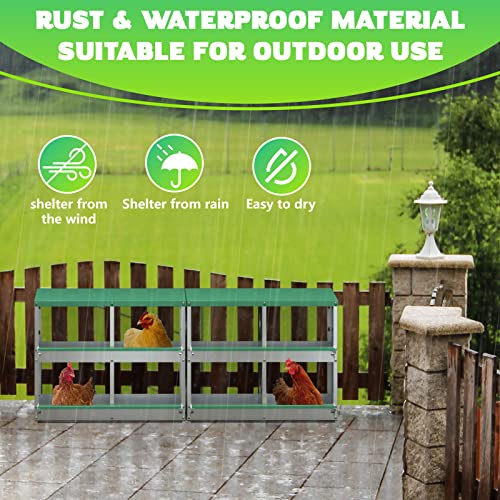 TOCRETOARE Chicken Nesting Boxes, 8 Hole Nesting Box for Laying Eggs, Heavy Duty Metal Nest Boxes for Chicken and Poultry to Collect Eggs, Chicken Laying Boxes Hens Chicken Coop Box - size: 8 Hole