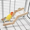 Flexible Wooden Bird Ladder Climbing Toys, Adjustable Pet Cage Accessories Stairs & Platform Enrichment Toy for Parakeets, Parrots, Cockatoo & Lovebirds, Rats, Chipmunk, Gerbil, Mice