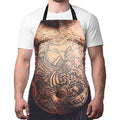Funny Men Cooking Grilling Aprons Tattoo Belly BBQ Funny Gag Gifts for Christmas, White Elephant Gift Exchange (Tattoo, One Size) - color: Tattoo